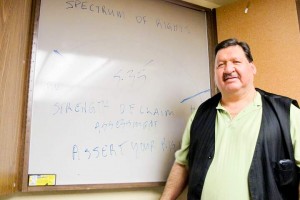 North Slave Métis Alliance president Bill Enge says the government is giving mixed messages by denying them section 35 rights while wanting to consult with them on devolution. (Photo by Meagan Wohlberg)