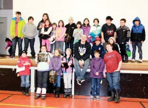 Canadian hip hop artist K.A.S.P. meets with Fort Smith students last Monday in the JBT gym to share his life story, talk anti-bullying and rap a few of his hit songs. (Photo: Renée Francoeur)