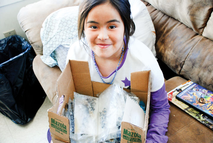 Veronique Kochon, the youngest participant in the study, collected 23 caribou scat samples from Colville Lake on her own.