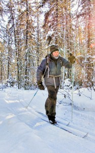 Fort Smith’s Stuart MacMillan winds his way through the snowy trails between Fitzgerald and the ski club.