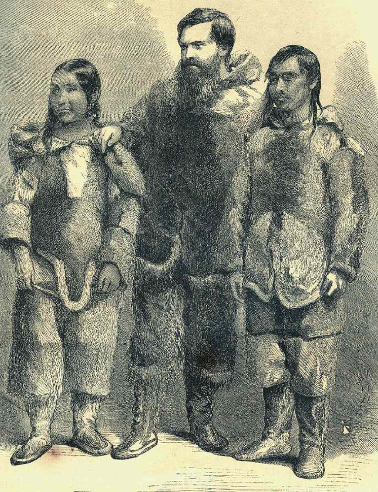 Inuk guide Tookoolit, left, with friend and fellow explorer Charles Francis Hall and her husband Ebierbing. NWT playwright Reneltta Arluk is working hard to turn the little-known woman’s life into a play.