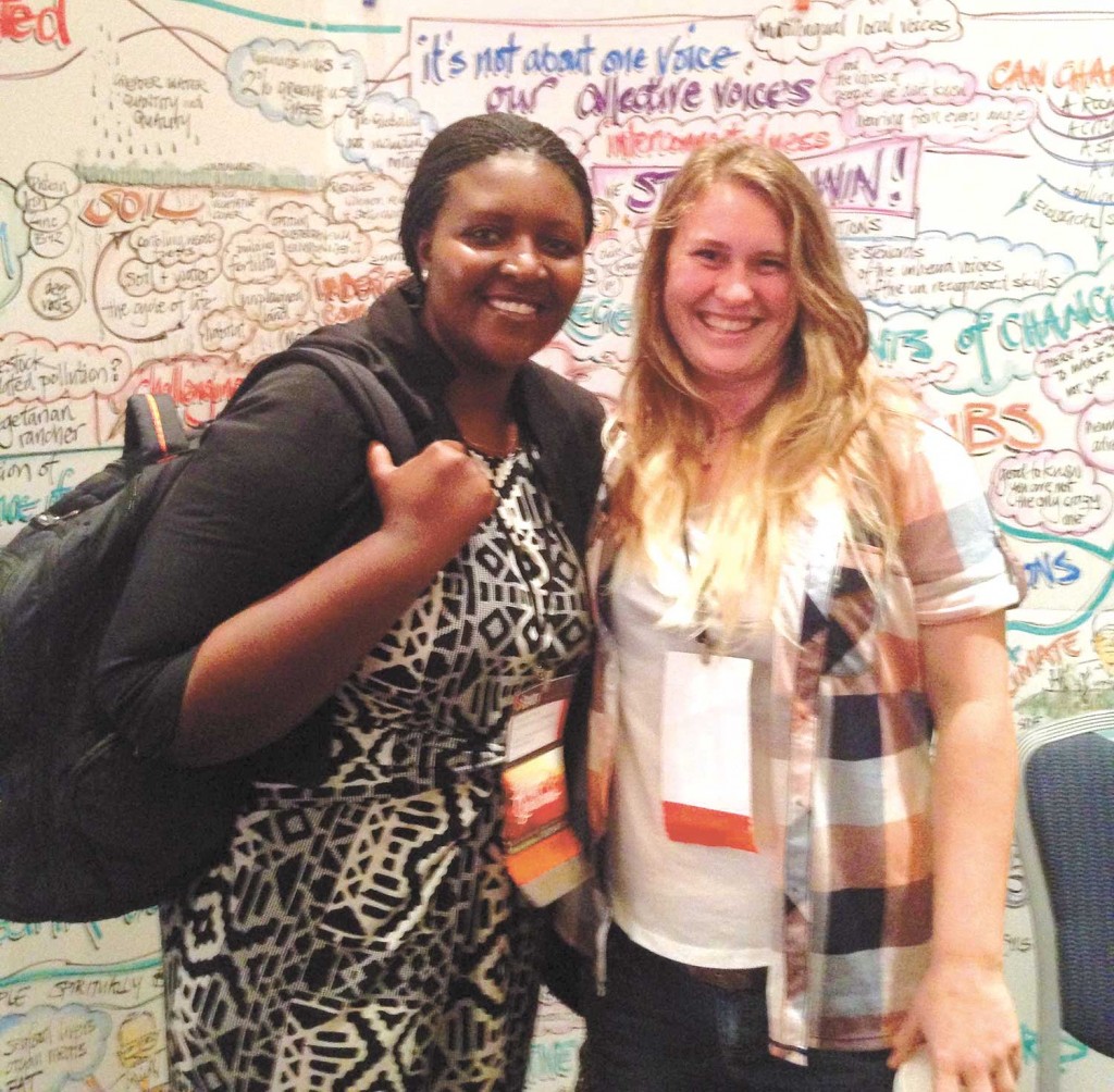 Precious Phiri, a community trainer from the Africa Centre for Holistic Management (HM), with NFTI operations manager Kim Rapati at a conference in Toronto in October.